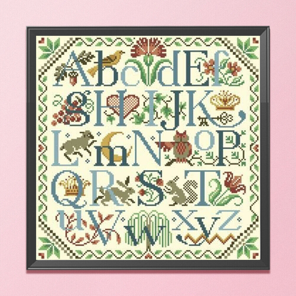 Cross Stitch Full Embroidery Alphabet Letter Stamped Cross Stitch -Strand Kit @
