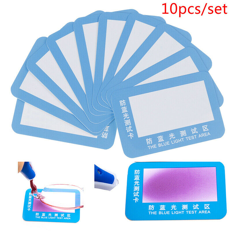 10Pcs/set Anti Blue Light Purple Test Card For Glasses Reusable Polarized Te Xz