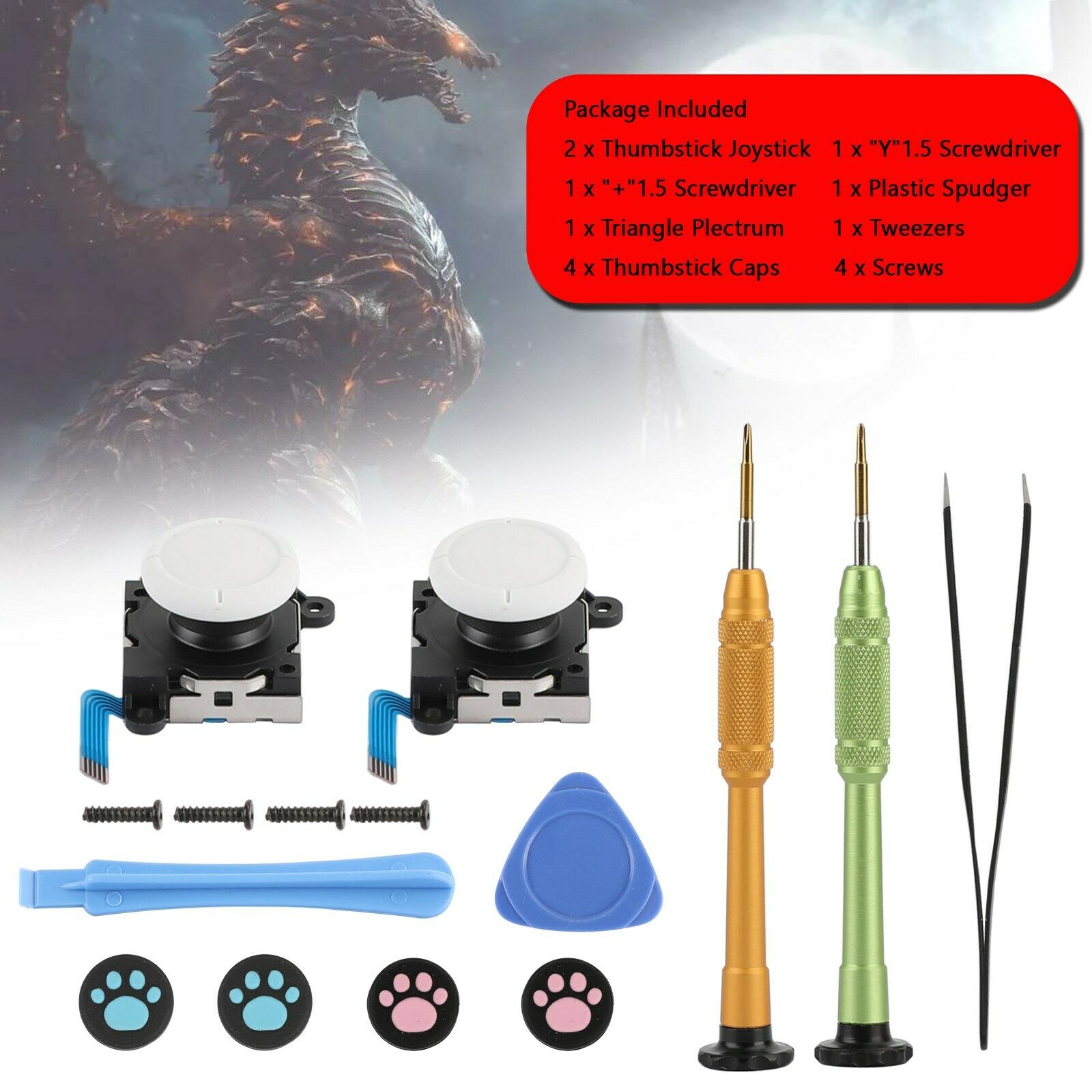 15 in 1 Repair Stick+Tool Joystick Thumb Stick Replacement Fit For Switch Lite