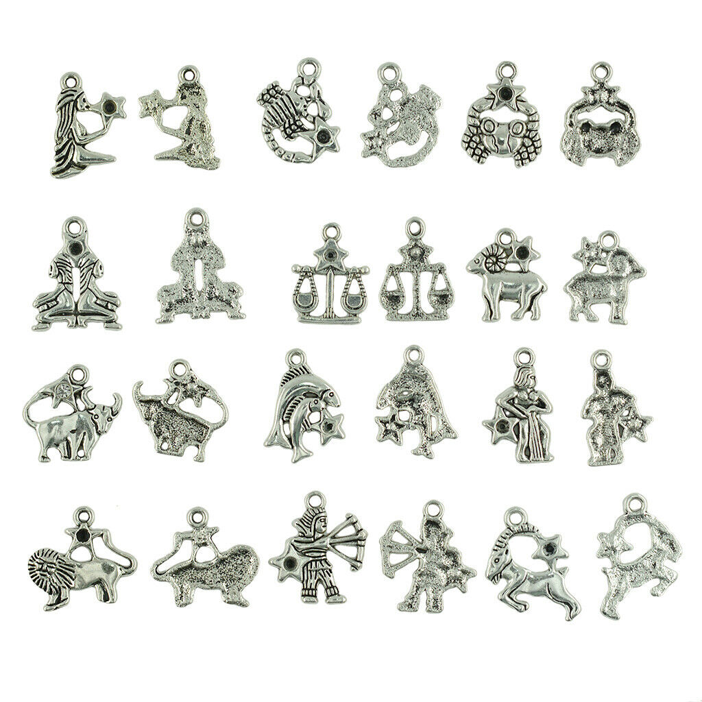 24 Pieces / Lot Zodiac Constellation Pendant Birthday Astrology