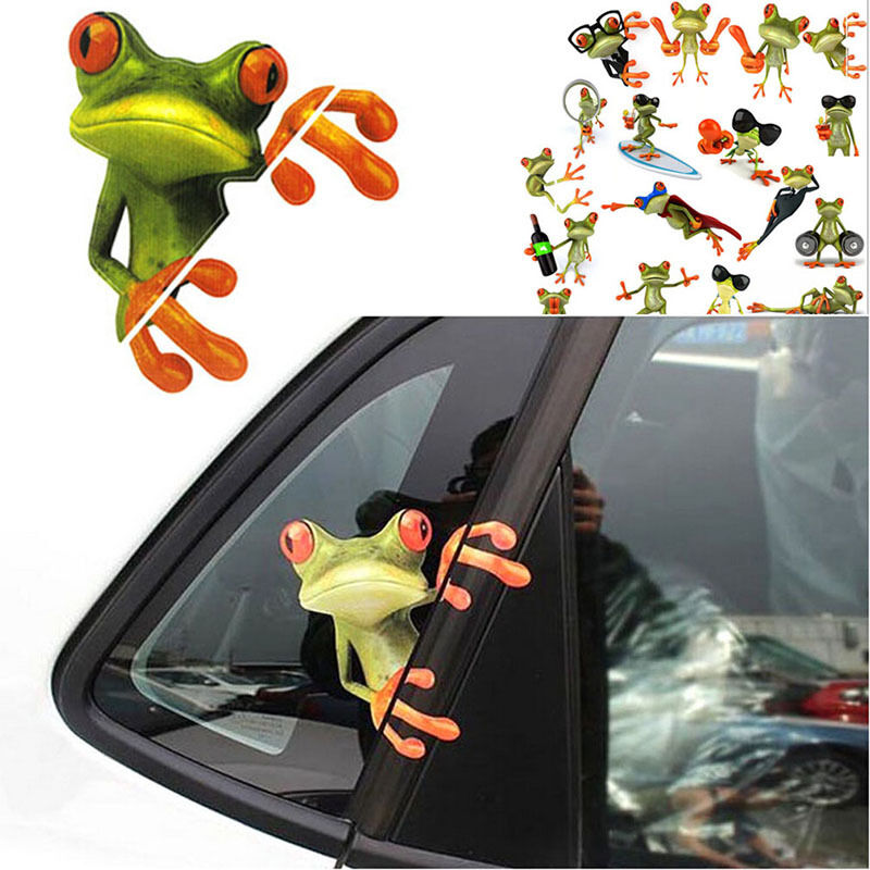 Funny Frogs Car Styling Stickers Animal Stickers for All Cars Pattern Rand.l8