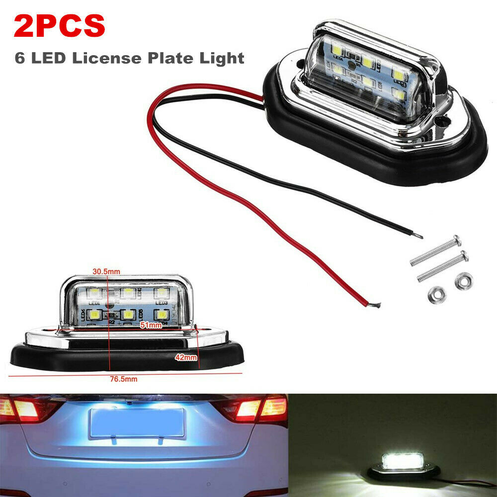 LED License Plate Light 12V-24V DC Taillight for Truck SUV Trailer Van RV Boats