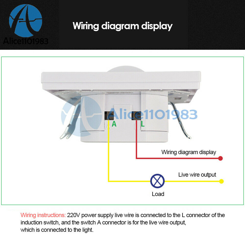 Human Body Infrared Sensor Module Switch AC110-240V 86 Panel Type 2-Wire