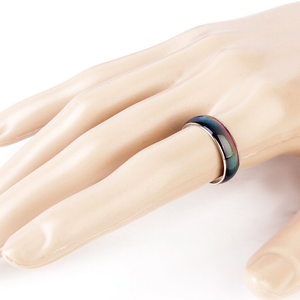 6pcs Popular Colour Changing Mood Ring Mixed Size 5-7 For Ladies/Child
