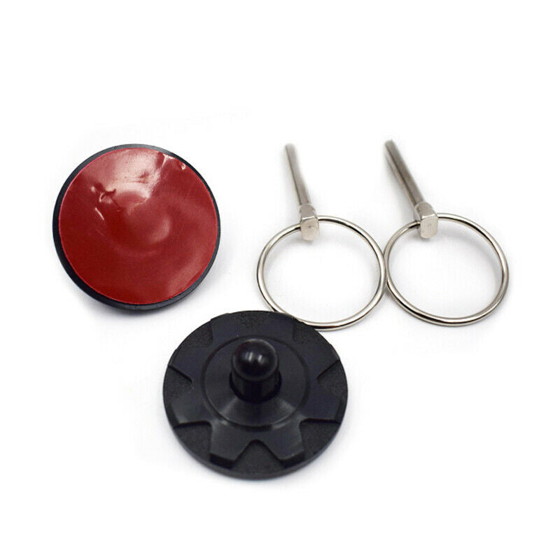 Racing Car Round Bonnet Aluminum Alloy Cable Hood Pin Appearance Lock Kit Black