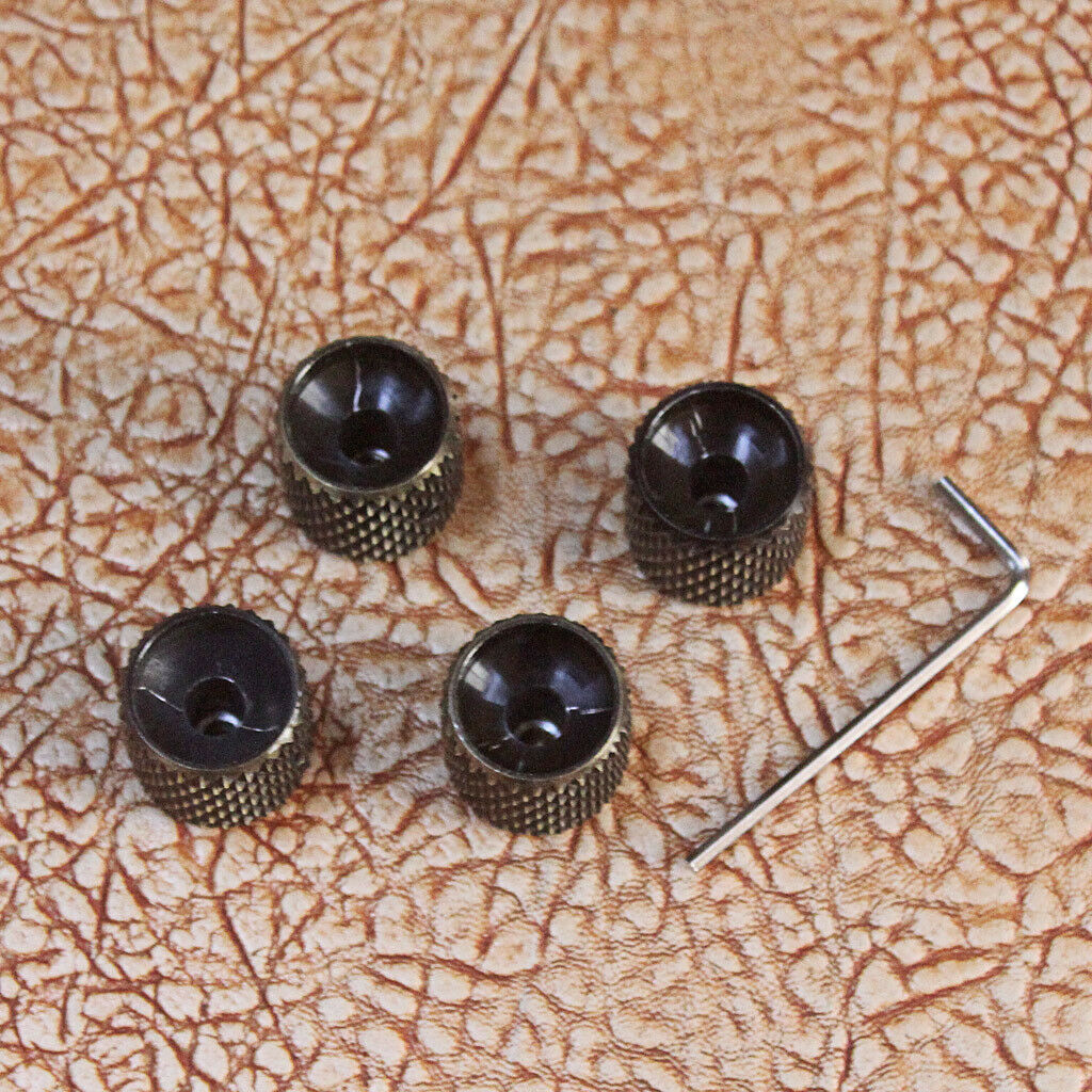 4pcs Metal Knobs Bronze Knurled Barrel Knobs for Electric Guitar Bass Accessory