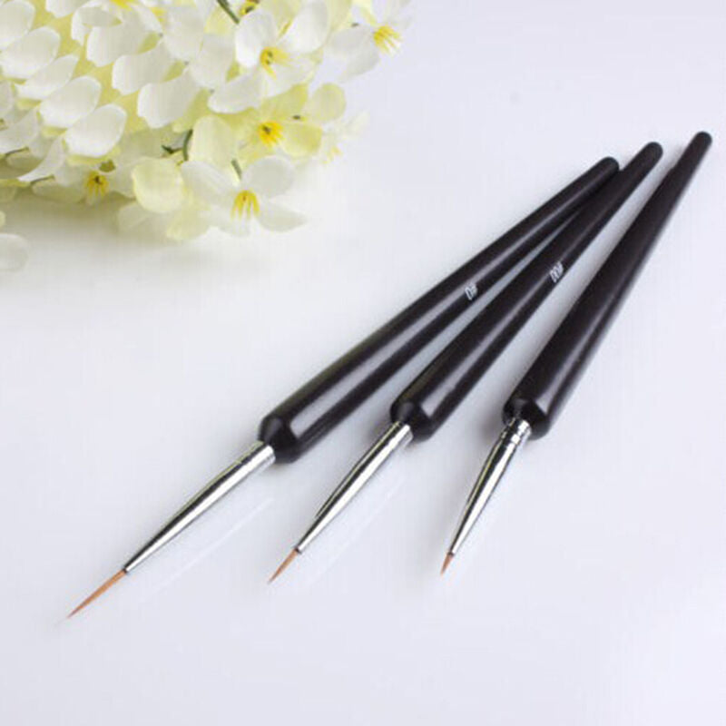 3X Tiny Acrylic Nail Art Design Decoration Pen Brush Painting Drawing Tool WU DD