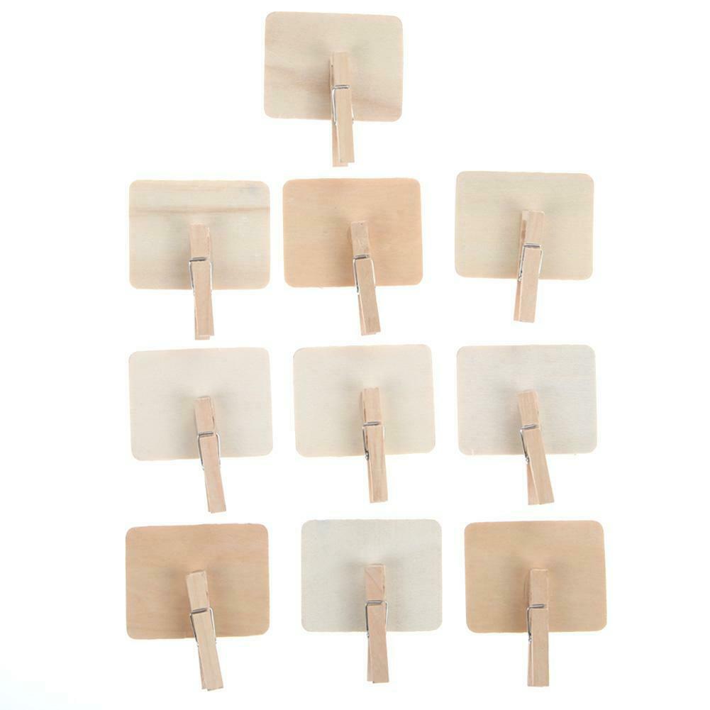 20pcs Mini Blackboard Wooden Clip Long Photos Peg Memo Clips Ornaments @