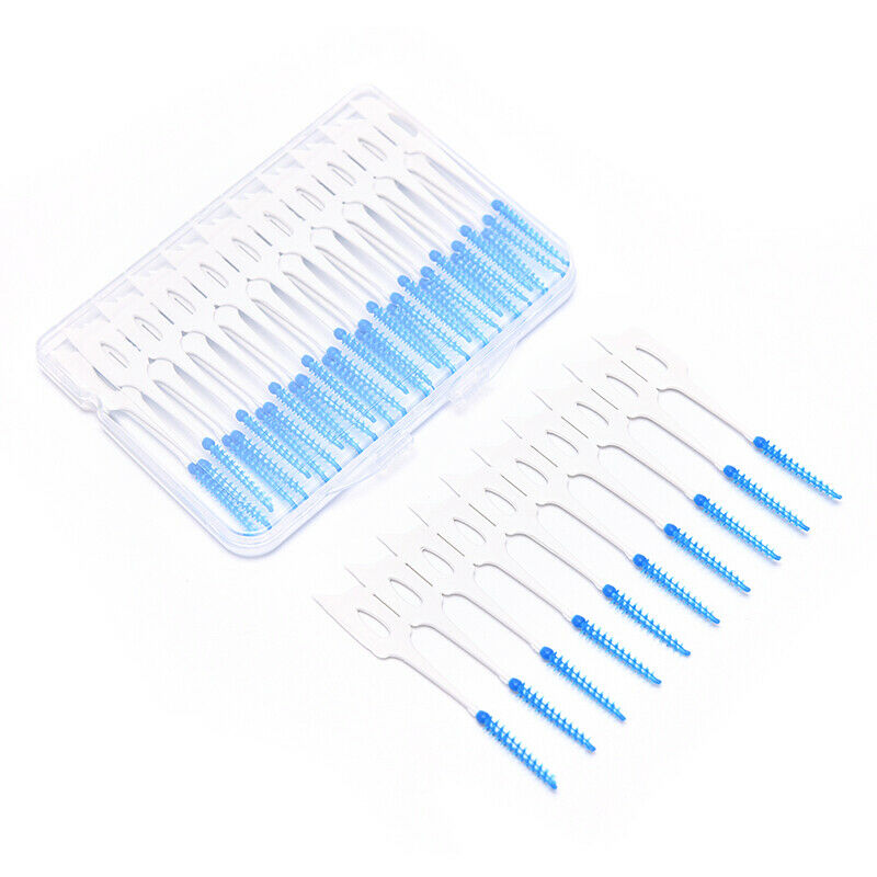40PCS Clean Tooth Floss Head Hygiene Dental Plastic Interdental Brush Too.l8