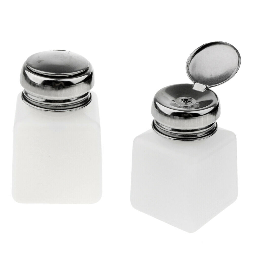 2 Pcs Nail Polish Remover Pump Dispenser Press Bottle Empty Container  100ml
