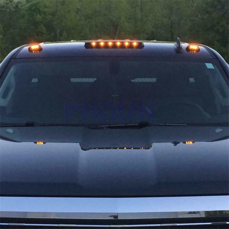 3x Car 3000K Amber LED Cab Roof Marker Light For Chevrolet Silverado GMC Sierra