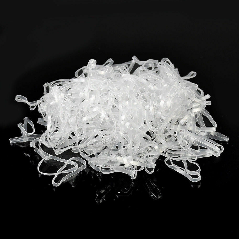 500X Mini clear Hair Elastics Rubber Bands Braids Braiding Plaits Small Bands