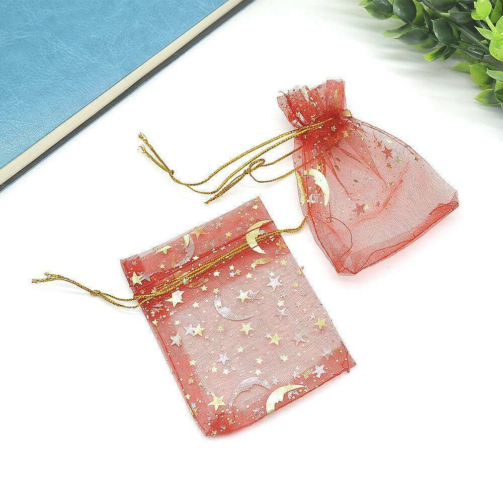 100X Star Moon Organza Wedding Party Favor Bags Decor Jewelry Candy Gift Pouches
