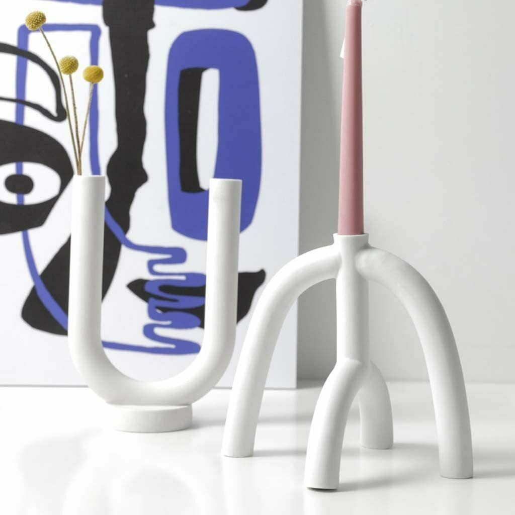 Ceramic Candleholder Wedding Home Table Candlesticks 19cx18cm