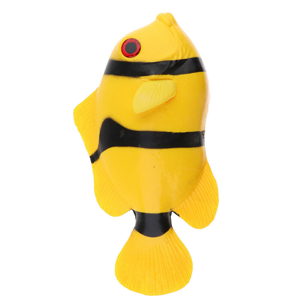 Lifelike Artificial Clownfish Ornament for Aquarium Decortion Yellow