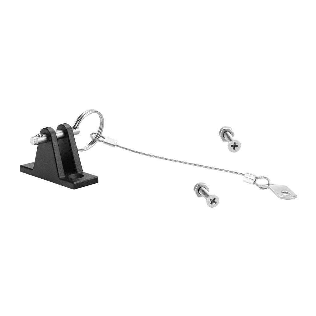 Black Nylon Boat Bimini Top Fitting with Quick Release Pin and Lanyard Set