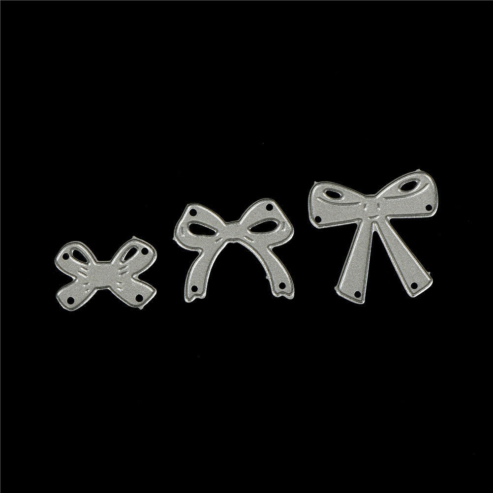 7pcs bow cutting dies stencil scrapbook album paper embossing craft di.l8