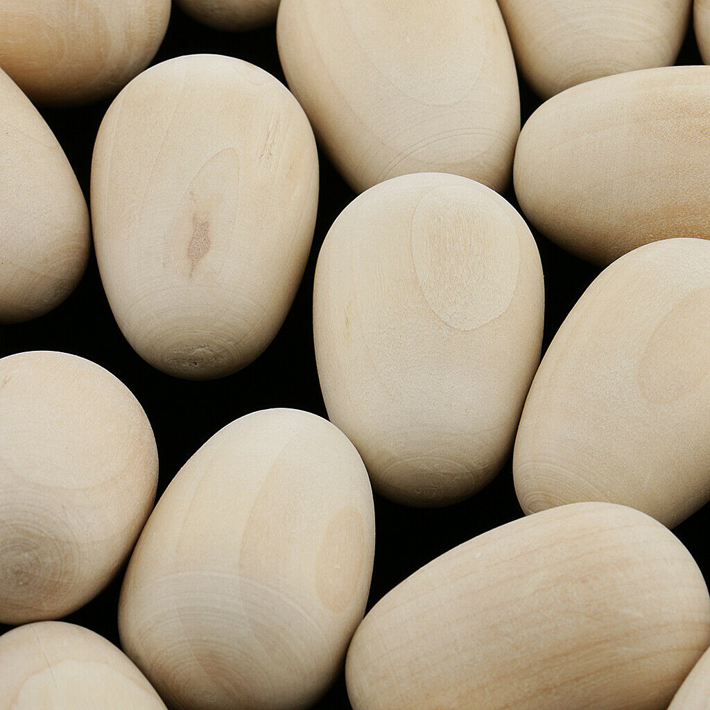 Natural Unfinished Wood Chicken Eggs Craft Blanks for Decorate Easter Arts