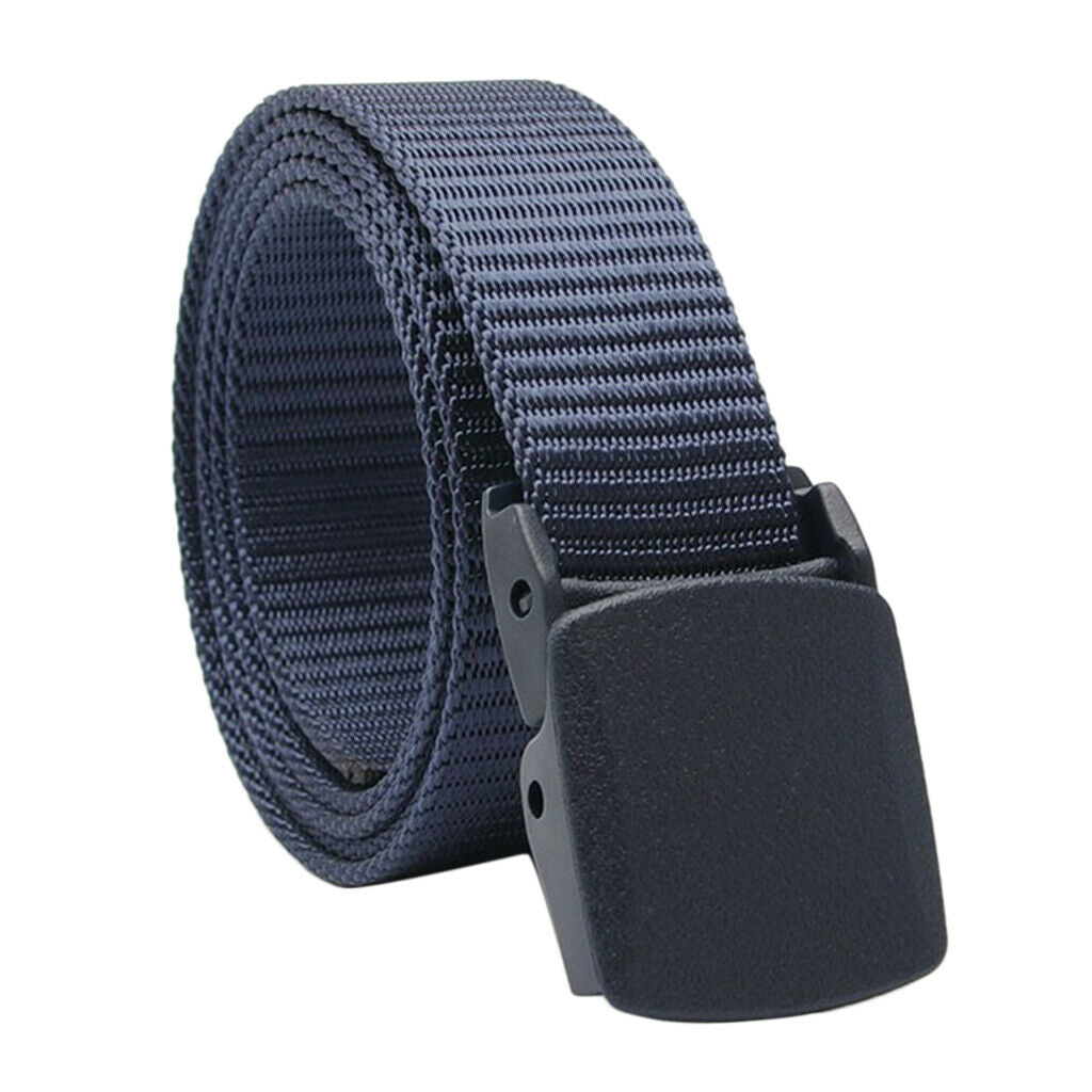 Men Women Army Nylon Belt Military Sports Web Belt Jeans Waistbelt Dark Blue
