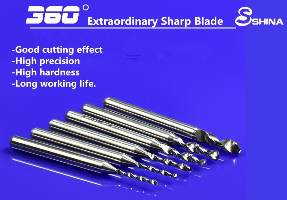 10x Tungsten Carbide PCB Carving Tool CNC Engraving Micro Drill Bits 2.1-3mm