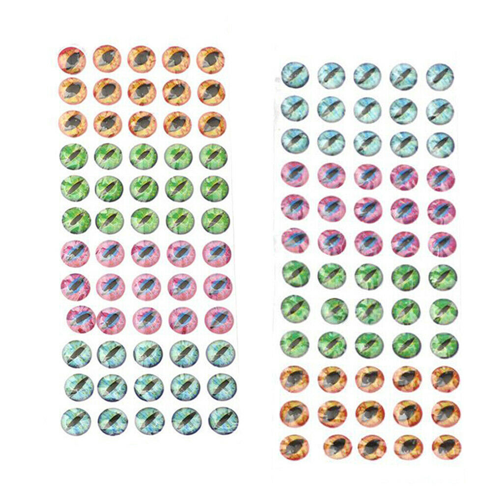 Set of 120 Fly Fishing Lure Eyes 4D Holographic Eyes Self Adhesive Craft