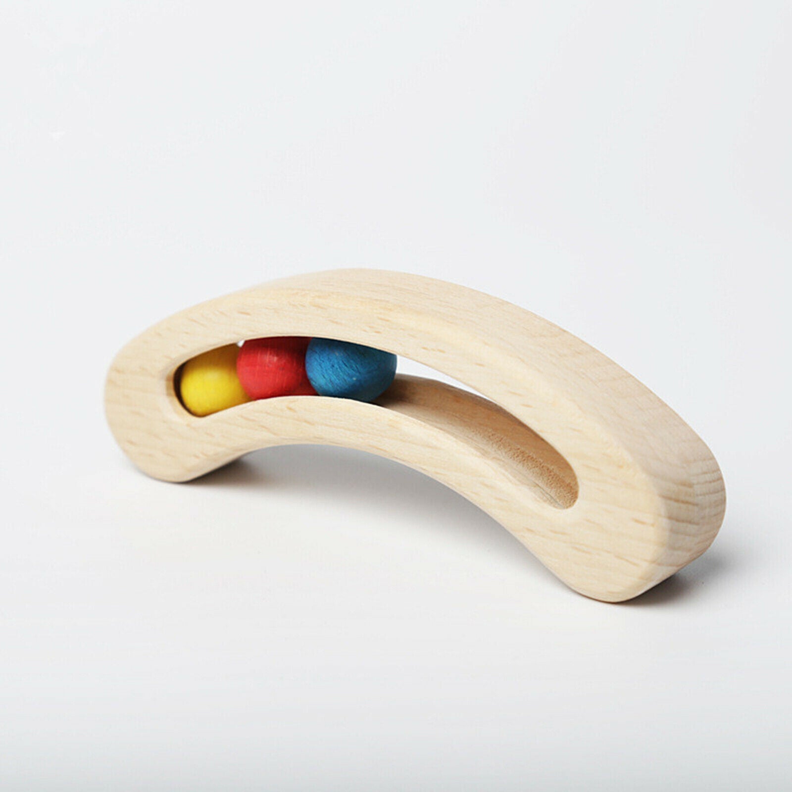 Handcrafted wooden rattle bead gripping toys for toddlers Montessori
