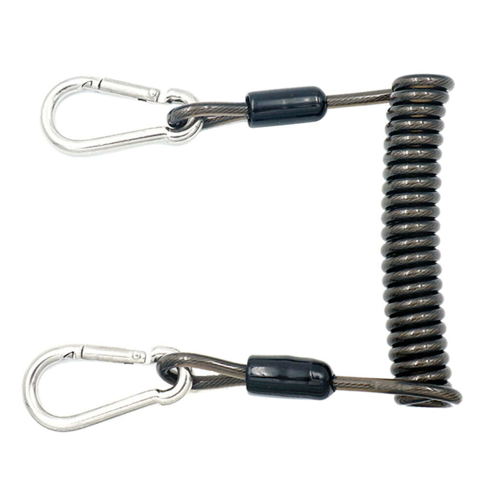 Diving Coil Lanyard Snap Clips For Scuba Diving Camera Torch Gear Equipment -