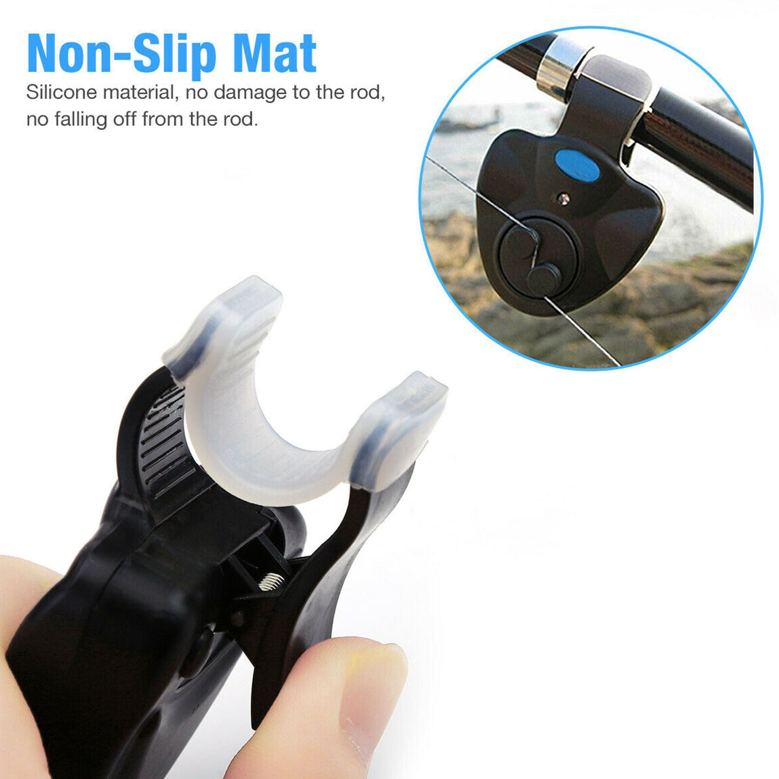 4 x Electronic LED Light Fishing Bite Sound Alarm Alert Bell Clip On Fishing Rod