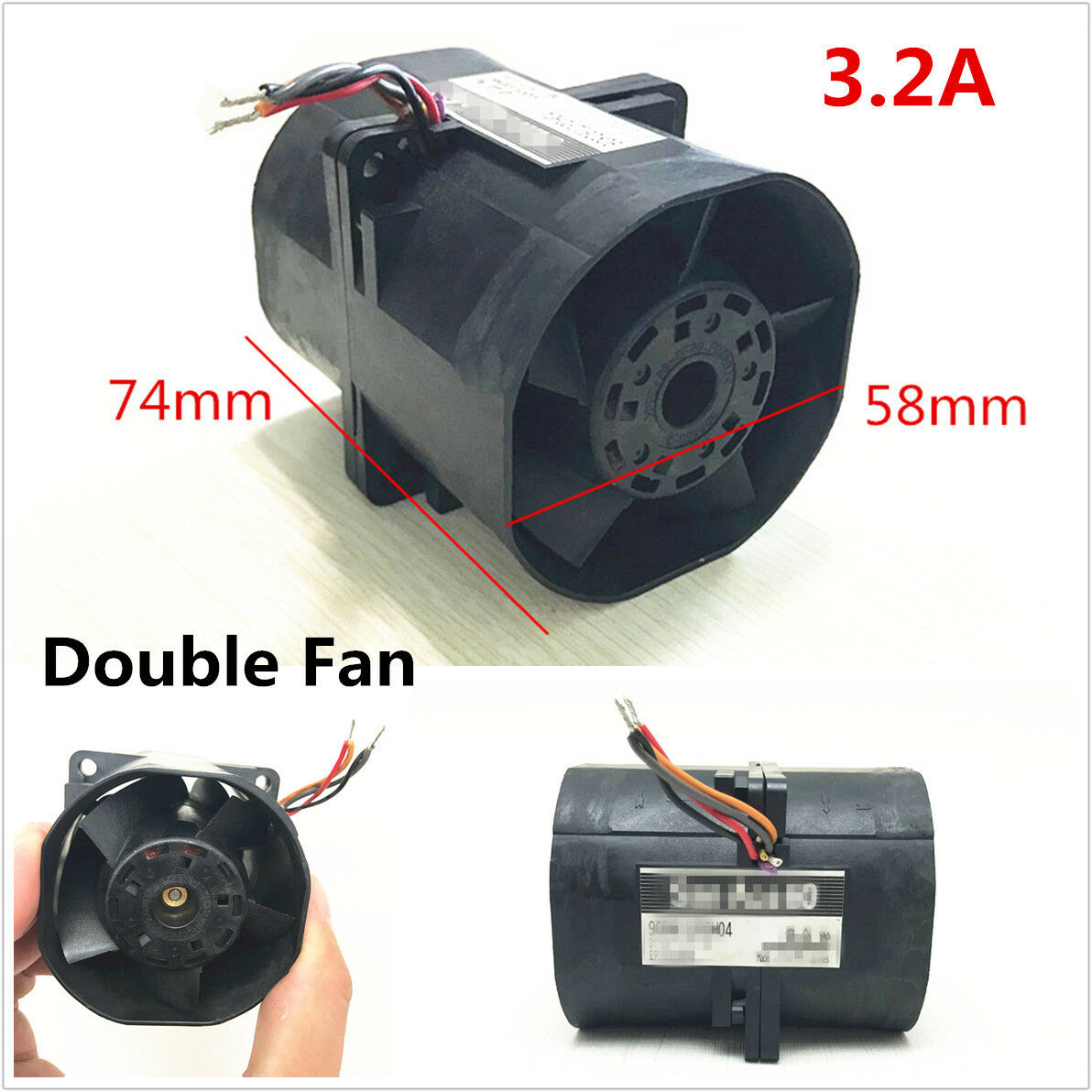 Car Electric Turbine Turbo Double Fan Super Charger Boost Intake Fans ACE60 3.2A