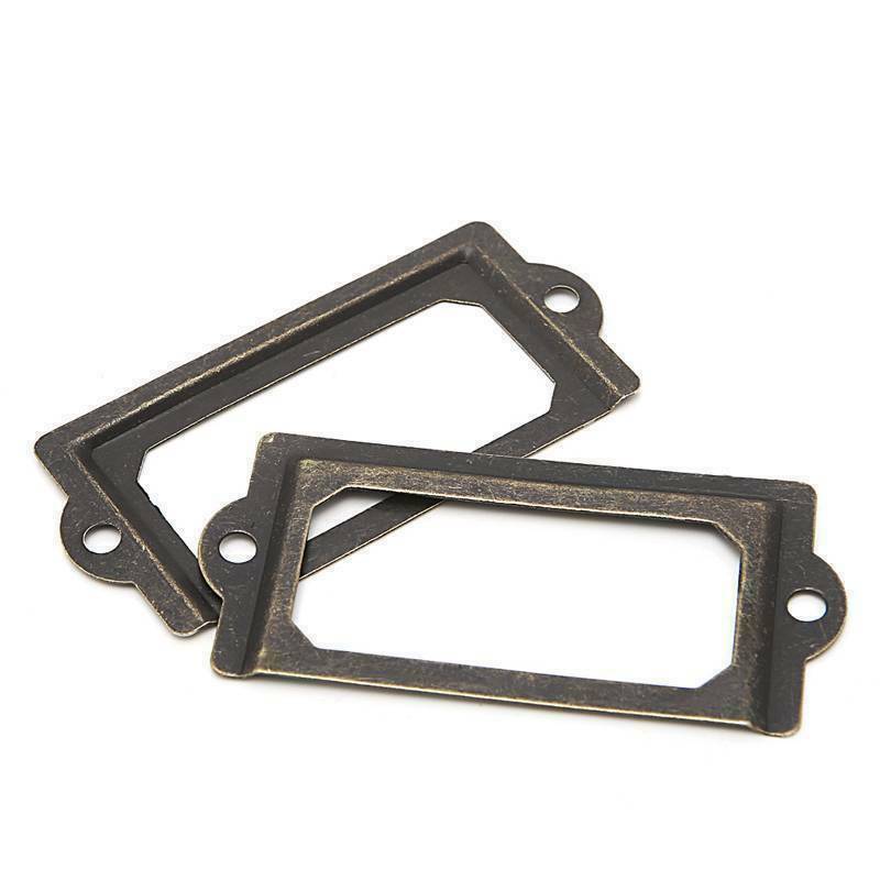 12pcs Metal Label Pull Handle Frame Name Card File Holder Cabinet Furniture Draw