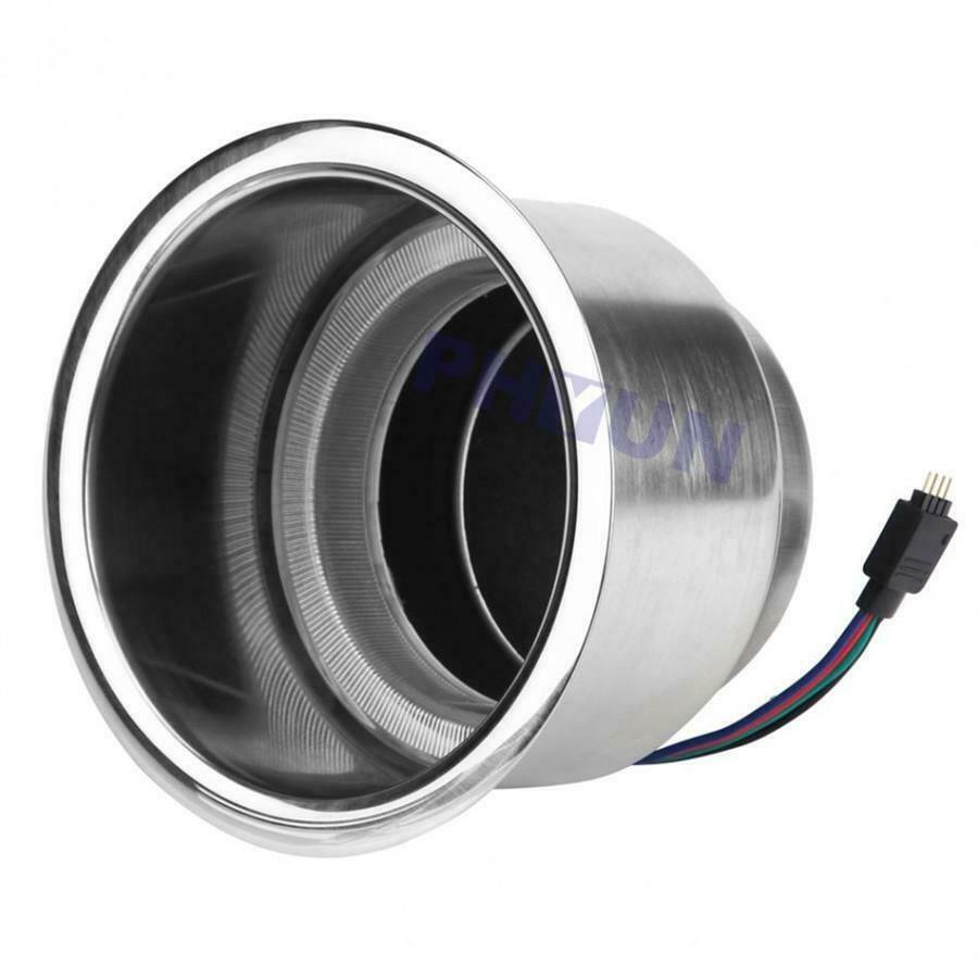 1 Pc Recessed Stainless Steel Cup Holder with RGB Remote Control LED Decor Light