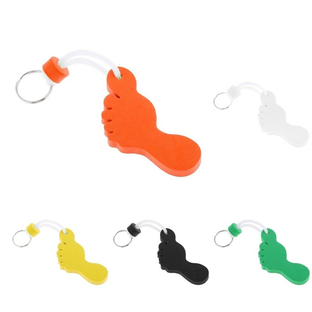 10X Foot Shaped Foam Safety Floating Keyring for Boating Yachting Sailing White