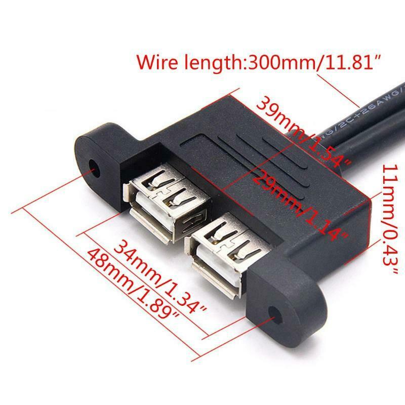 Dual USB Extension Cable 30cm Motherboard 9Pin to Dual USB 2.0 Extension Cable
