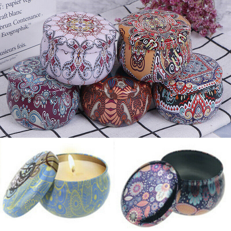 Natural Scented Candle Empty box Tin Can Home Decoration Outdoor Candy Gi.l8