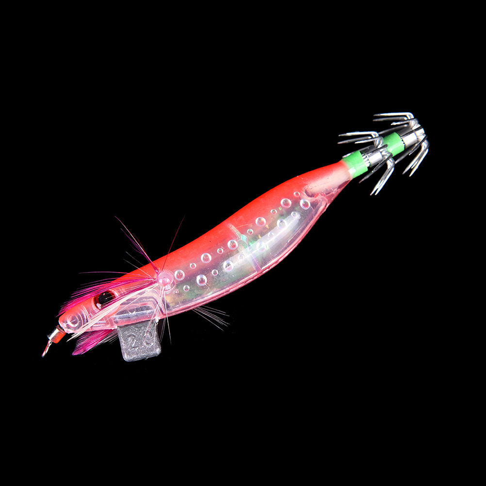 10cm Glow in Dark Luminous Fishing Lures Baits Squid Egi Shrimp jigs Hook.l8