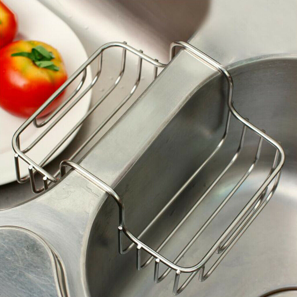 Stainless Sponge Holder Sink Caddy Soap Holder for Kitchen Organization