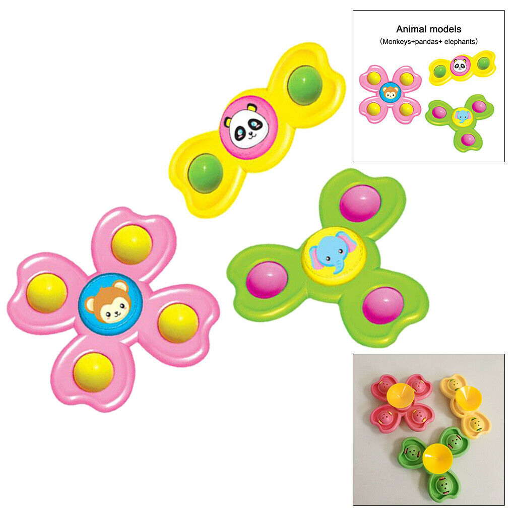Suction Cup Gyro Spinner Shower Toys Focus Stress Relief For Kids Animal