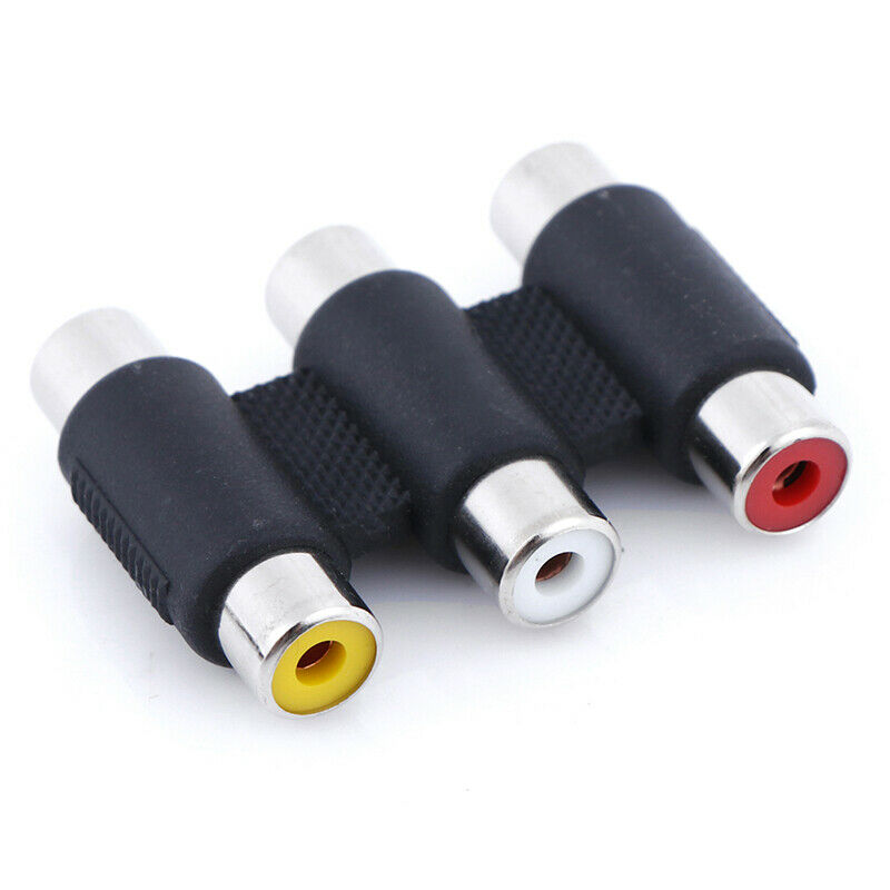 1PC 3 RCA AV audio video female to female jack coupler adapter 3RCA connec * Tt