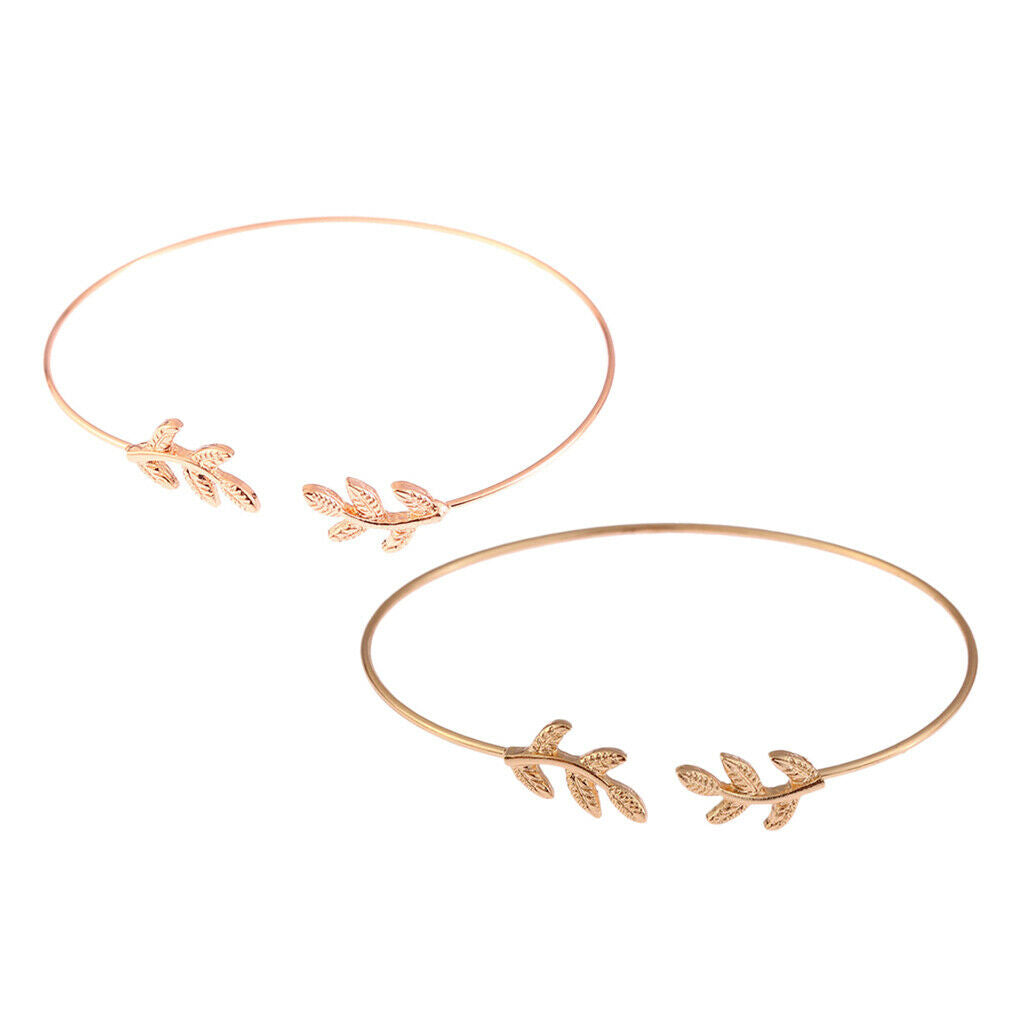 2x Boho Open Cuff Bracelet Adjustable Skinny Wire Bangle Women Jewelry
