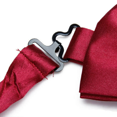 Tuxedo Bow Tie Bowtie Necktie for Men - Wine Red