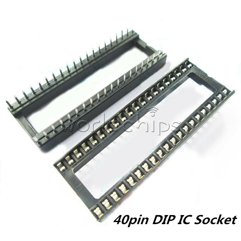 10PCS Lot 40-Pin DIP IC Socket Adaptor Solder Type 2.54mm Pitch Dual Wipe Contac
