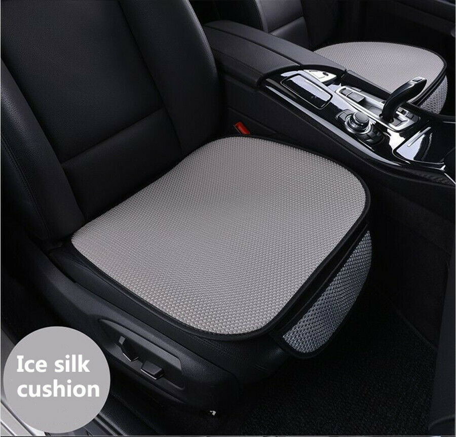 2X Car Grey Ice Silk Front Seat Cushion Soft + Comfortable Especially for Summer