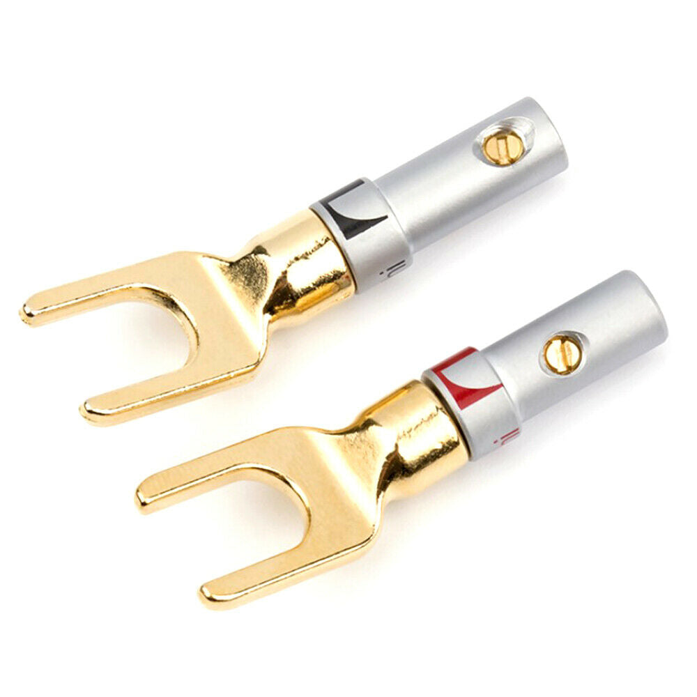 8PCS Y-Type Copper Banana Plug  Speaker Adapter Cable Wire Connectors