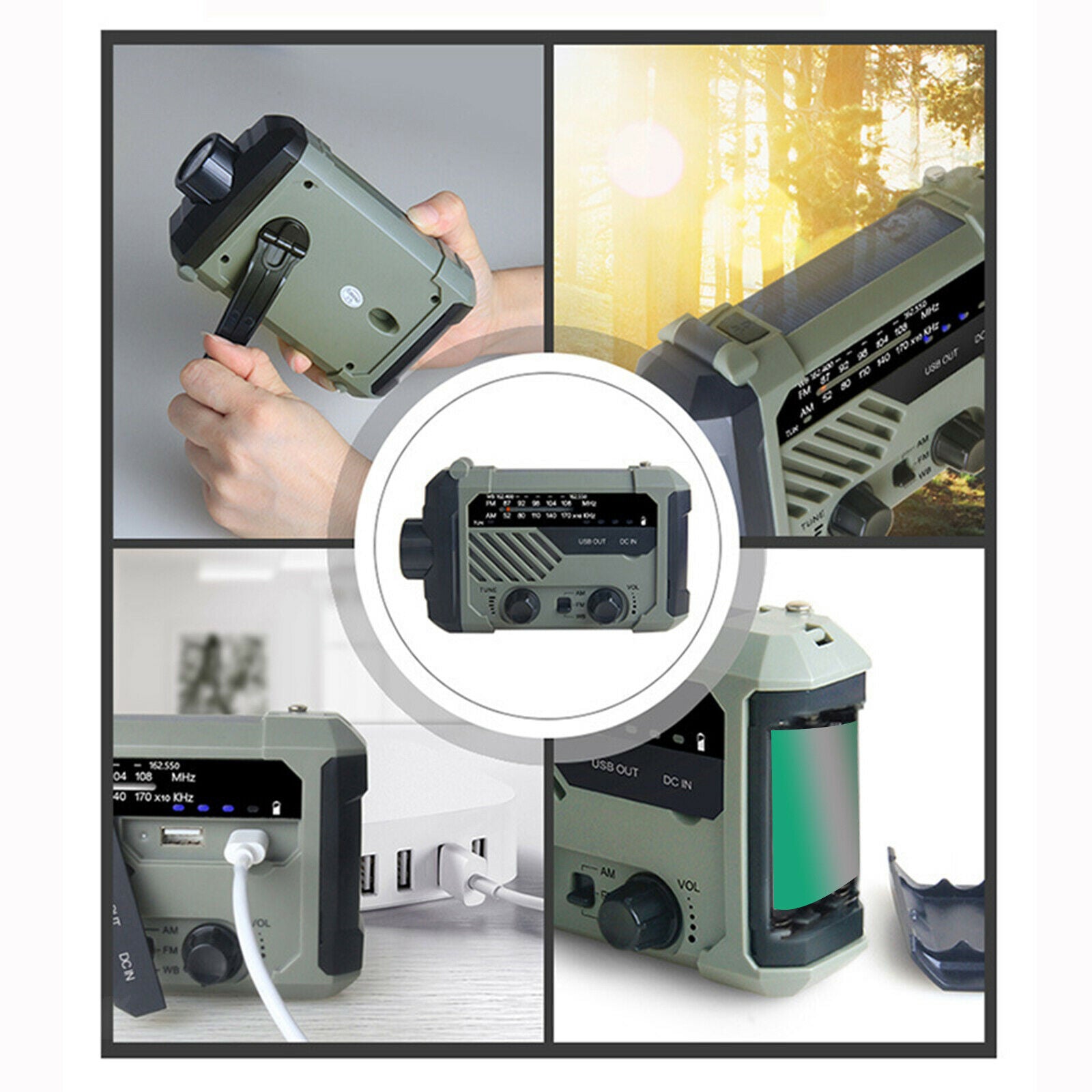 Emergency Weather Radio Portable Power Bank 2000mAh for Outdoor Survival