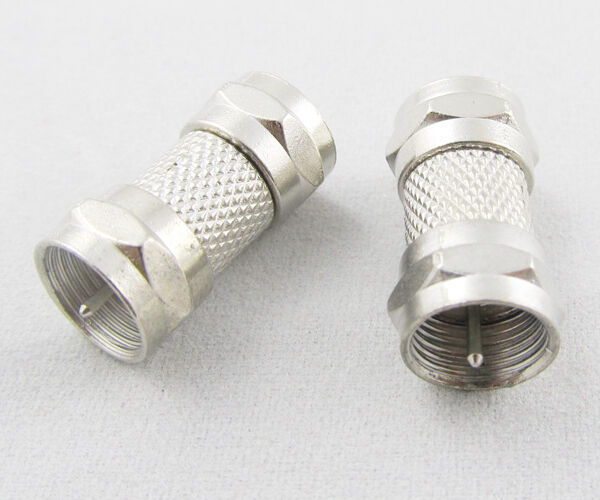 50 pcs Straight F-Type F Male Plug to F Male Plug Adapter Connector new