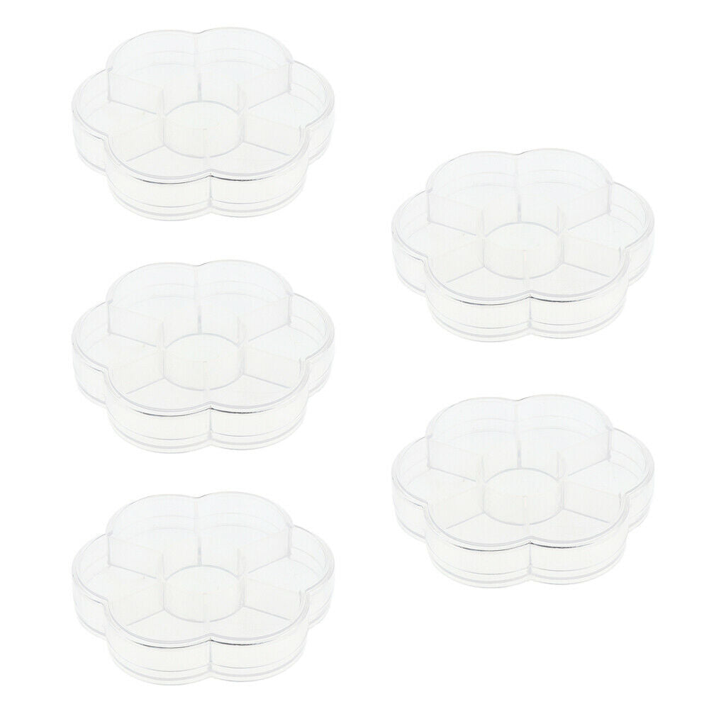 5 Pieces Travel 7 Grids Storage Medicine Box Transparent Pill Container Case