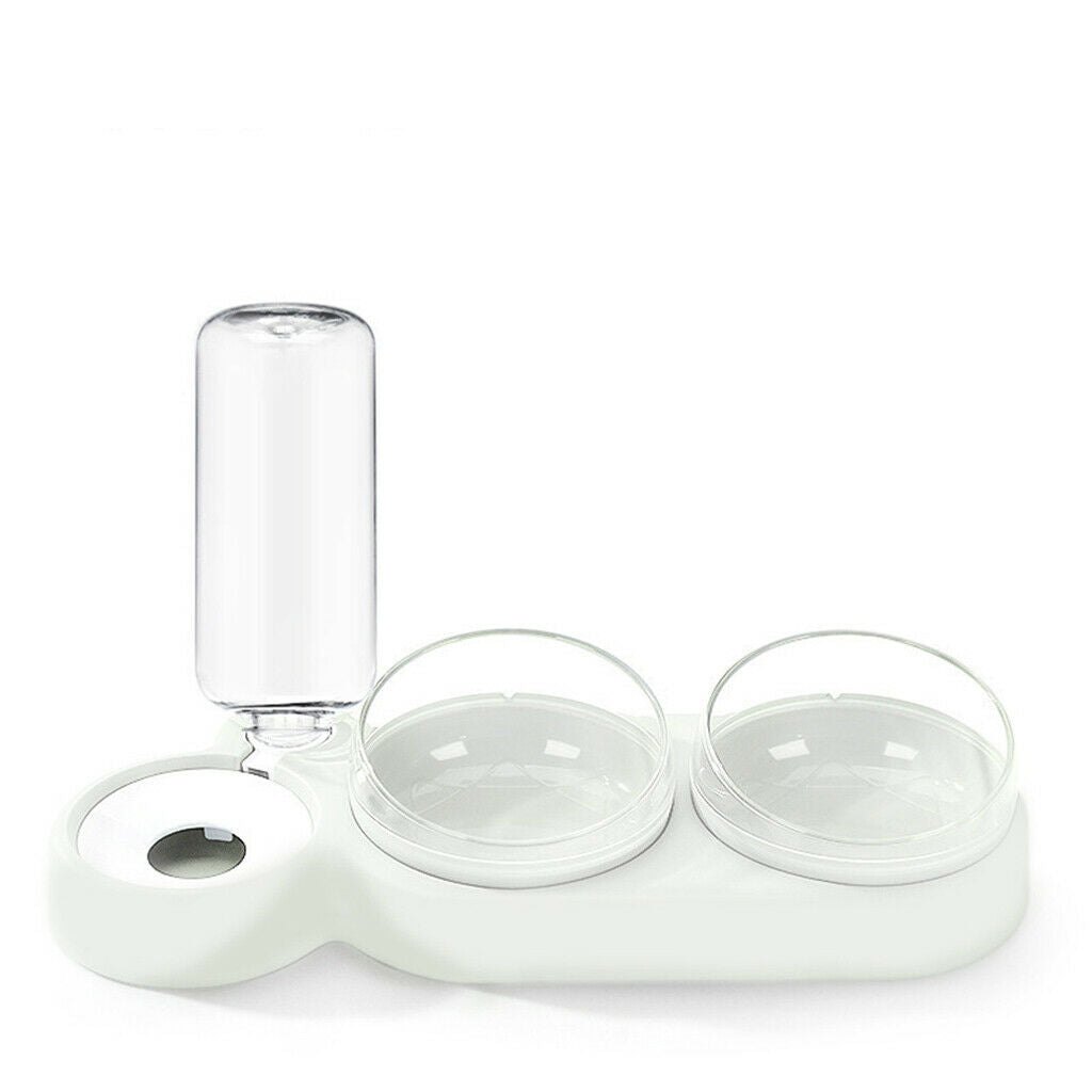 Dog Cat Bowls Feeder Puppy Kitten Foods Dispenser Drinker Containers White