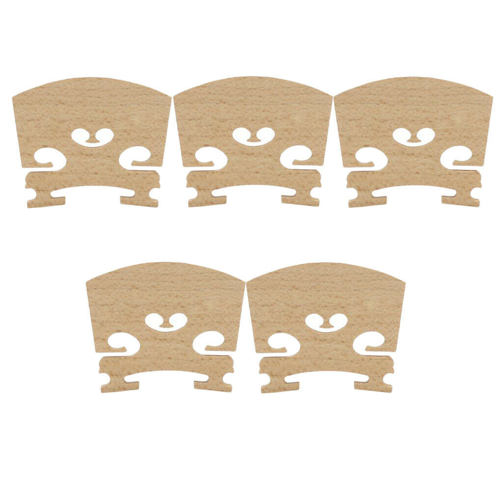 5 Pieces 4/4 Violin Bridge Maplewood DIY for Violinist Students Beginners