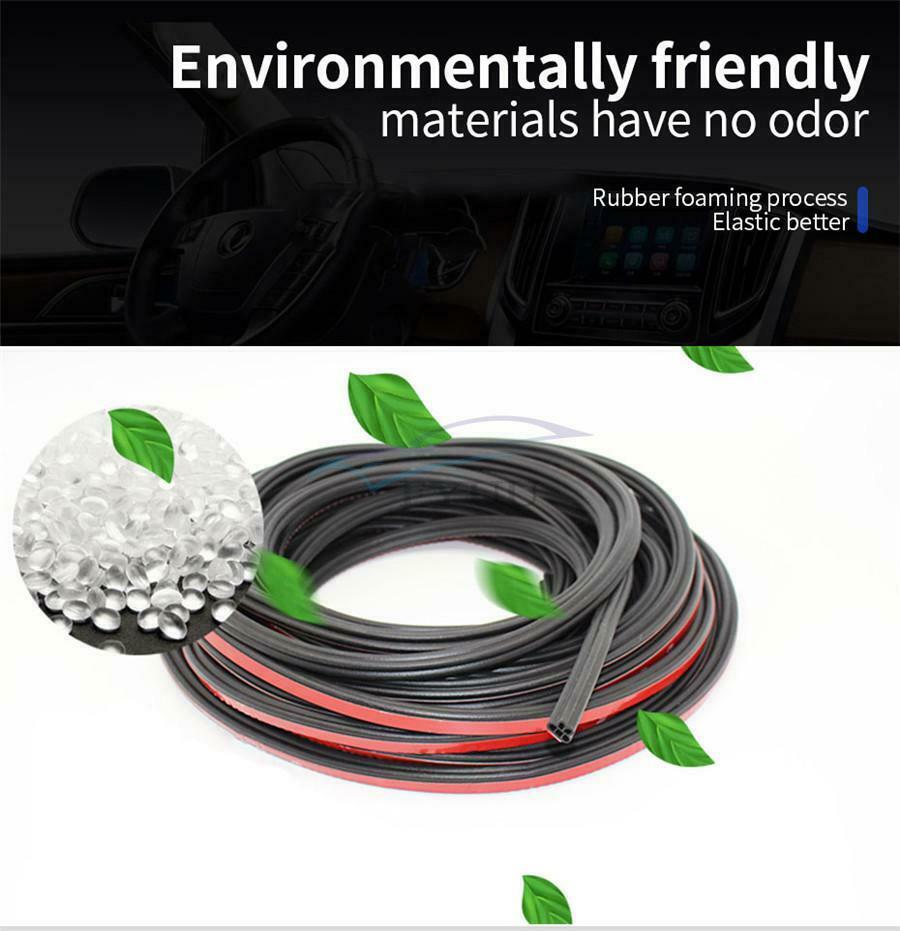1PCS Black Car Door Double-layer L-shaped Rubber Sealing Strip Decorative Strip