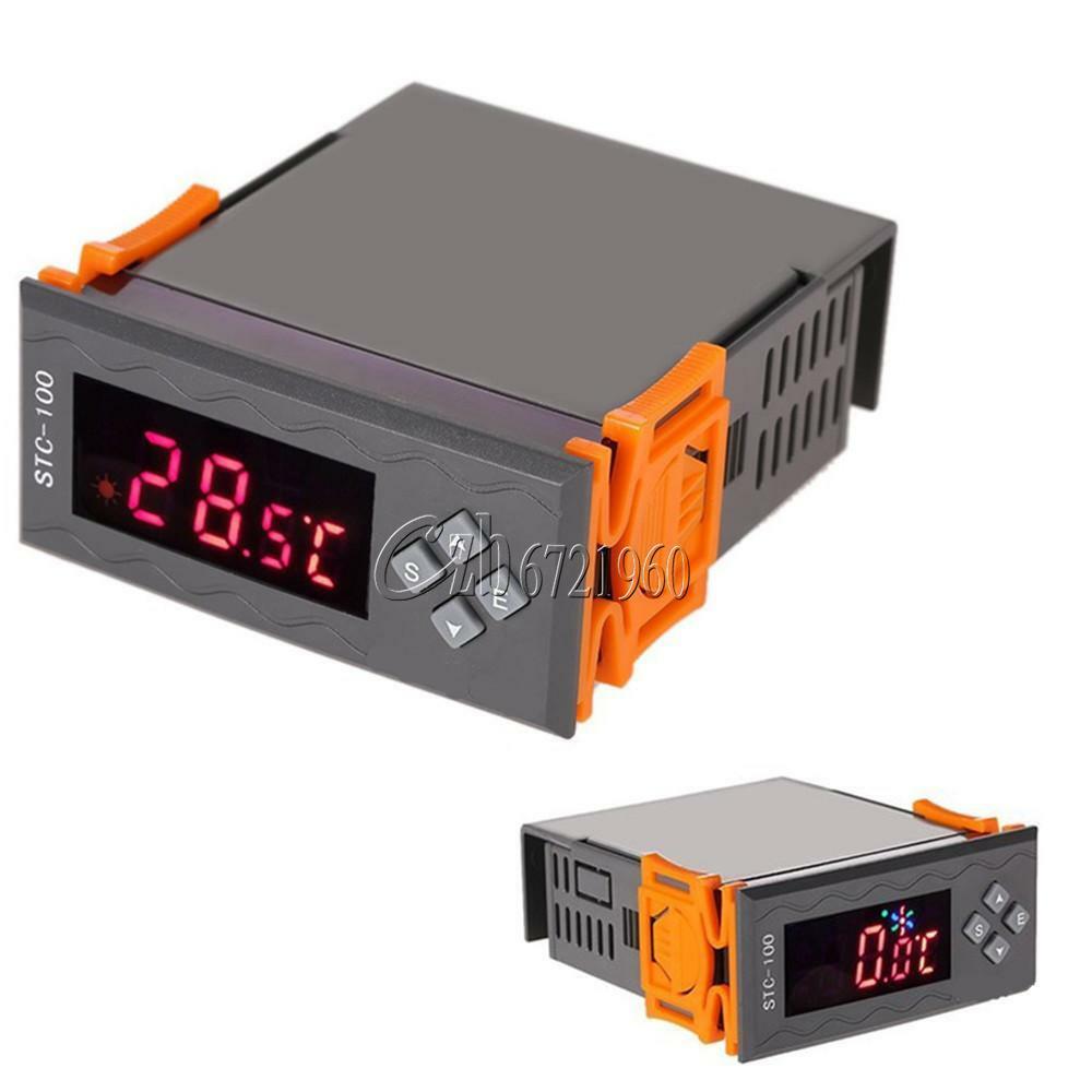 STC-100 12V LCD Temperature ℃&℉ Controller Thermostast With Alarm Sensor 2 Relay
